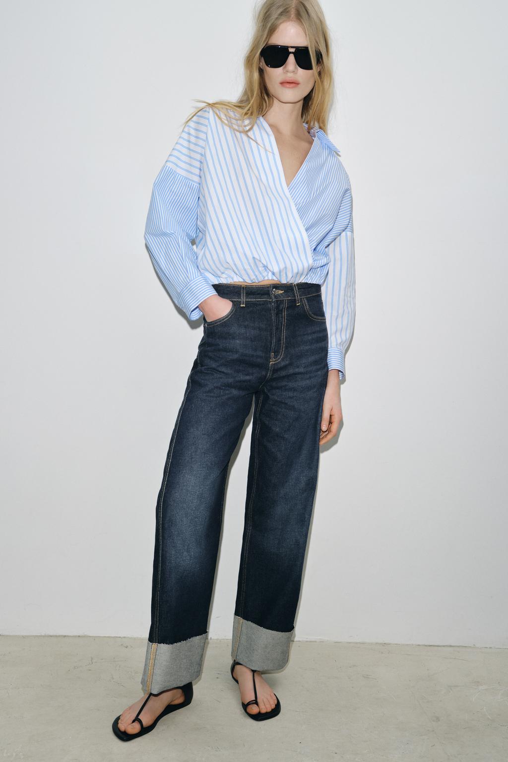 РУБАШКА ИЗ ПОПЛИНА В ПОЛОСКУ С ЭЛЕМЕНТАМИ ПЭЧВОРКА