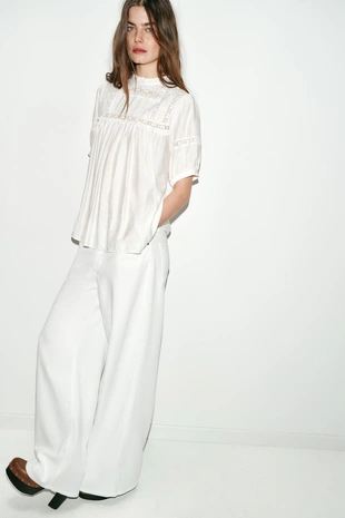 Блуза в романтическом стиле с рукавами-буфами- Заказать в России