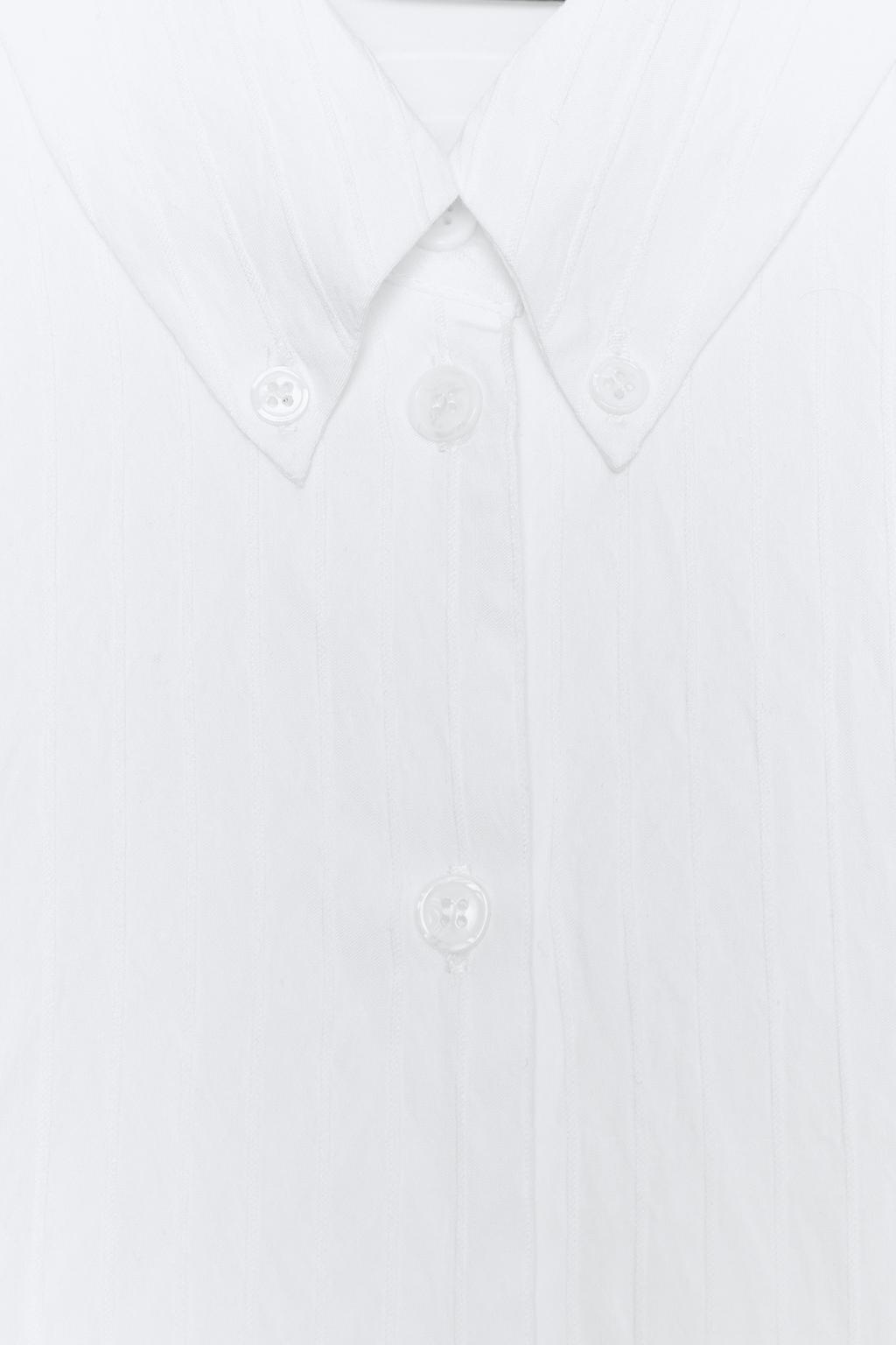 РУБАШКА ИЗ ПОПЛИНА В ПОЛОСКУ С РУКАВАМИ-БУФФ