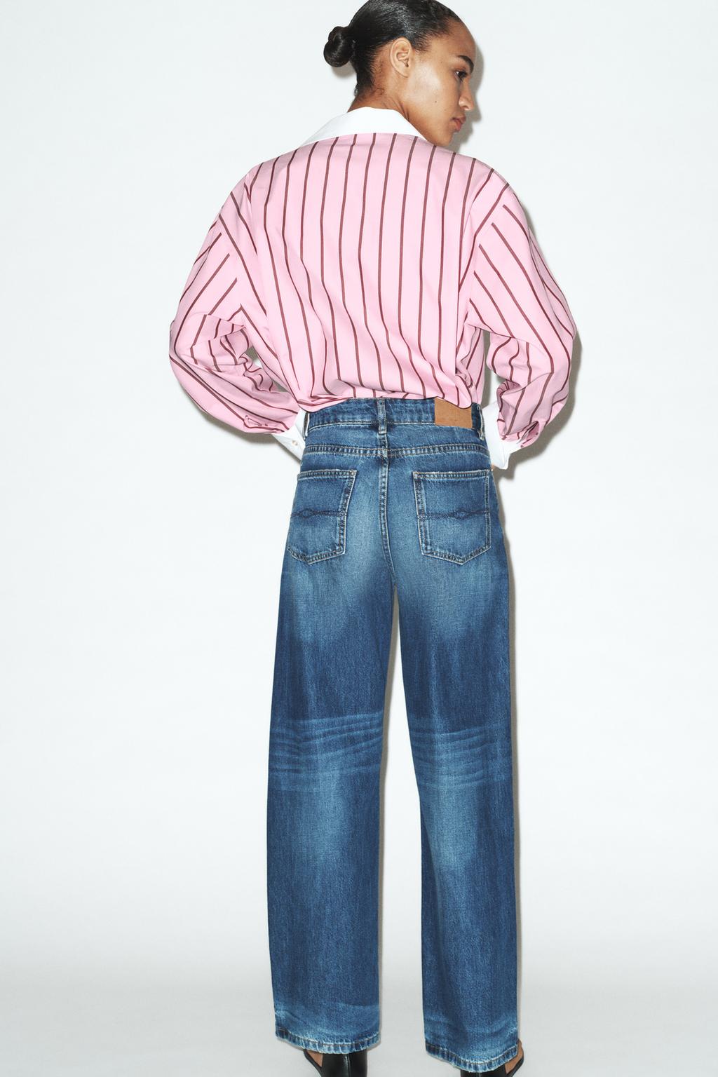 РУБАШКА ОВЕРСАЙЗ В ПОЛОСКУ С КОНТРАСТНЫМИ МАНЖЕТАМИ