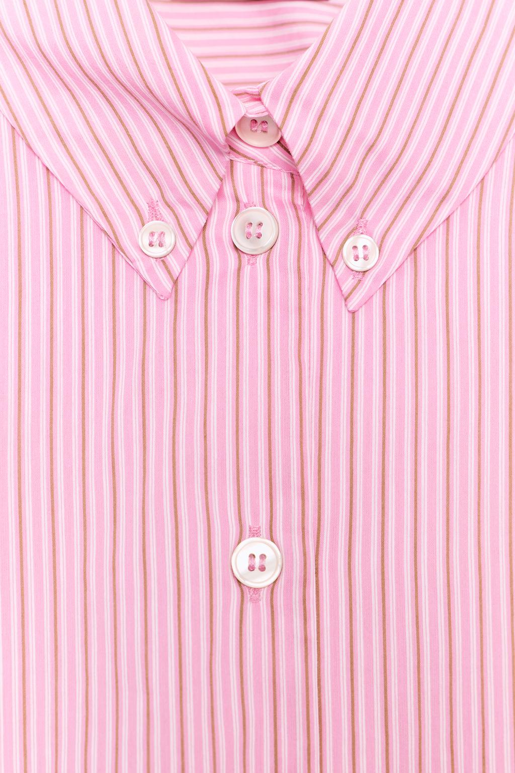 РУБАШКА ИЗ ПОПЛИНА В ПОЛОСКУ С РУКАВАМИ-БУФФ