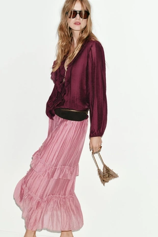 Юбка миди с воланами- Заказать в России