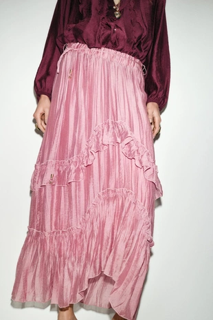 Юбка миди с воланами- Заказать в России