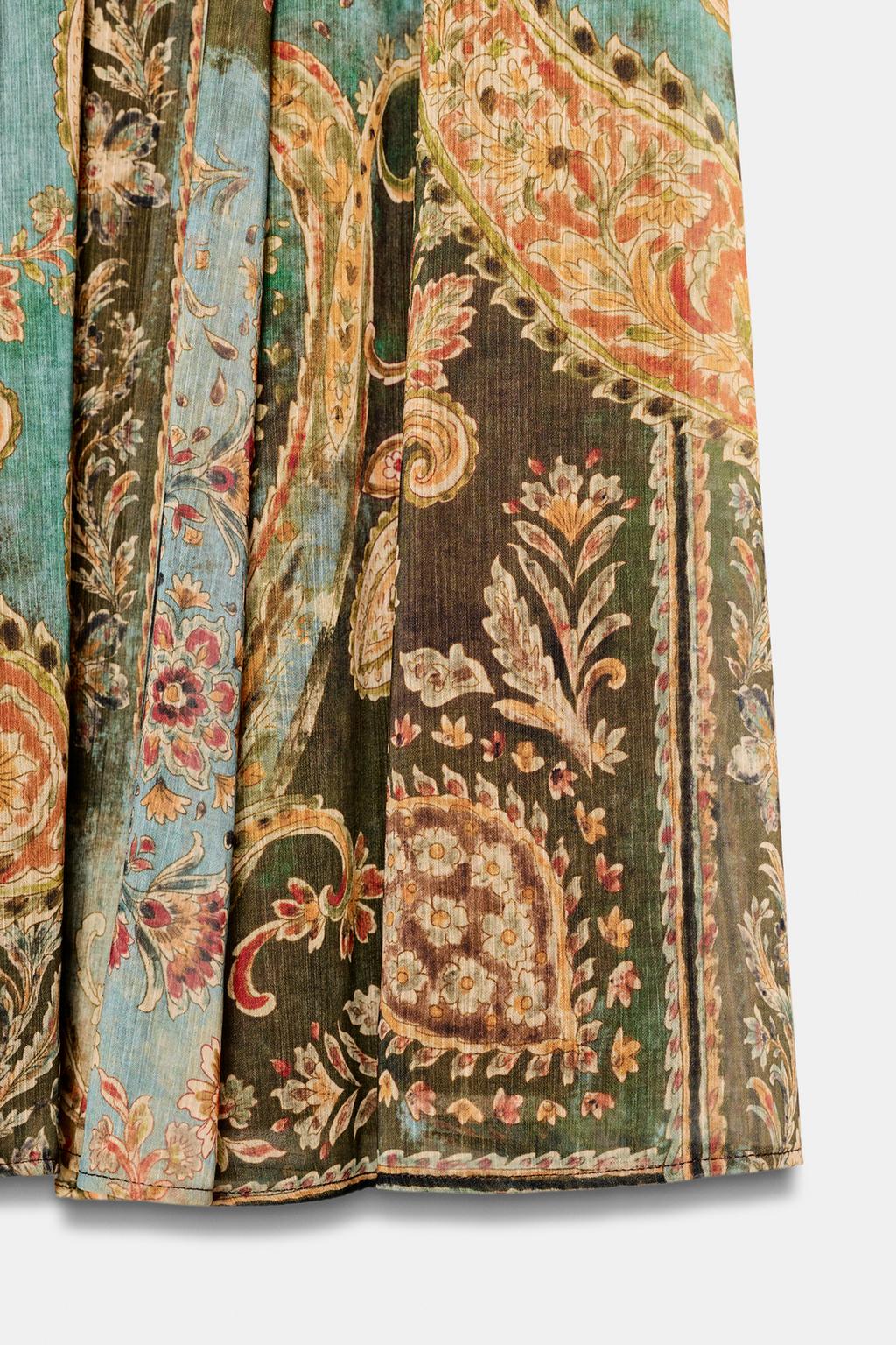 ЮБКА МИДИ С ПРИНТОМ И ПОЯСОМ