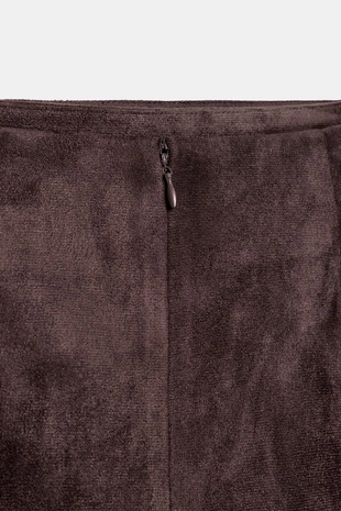 Мини-юбка из искусственной замши с пряжкой- Заказать в России