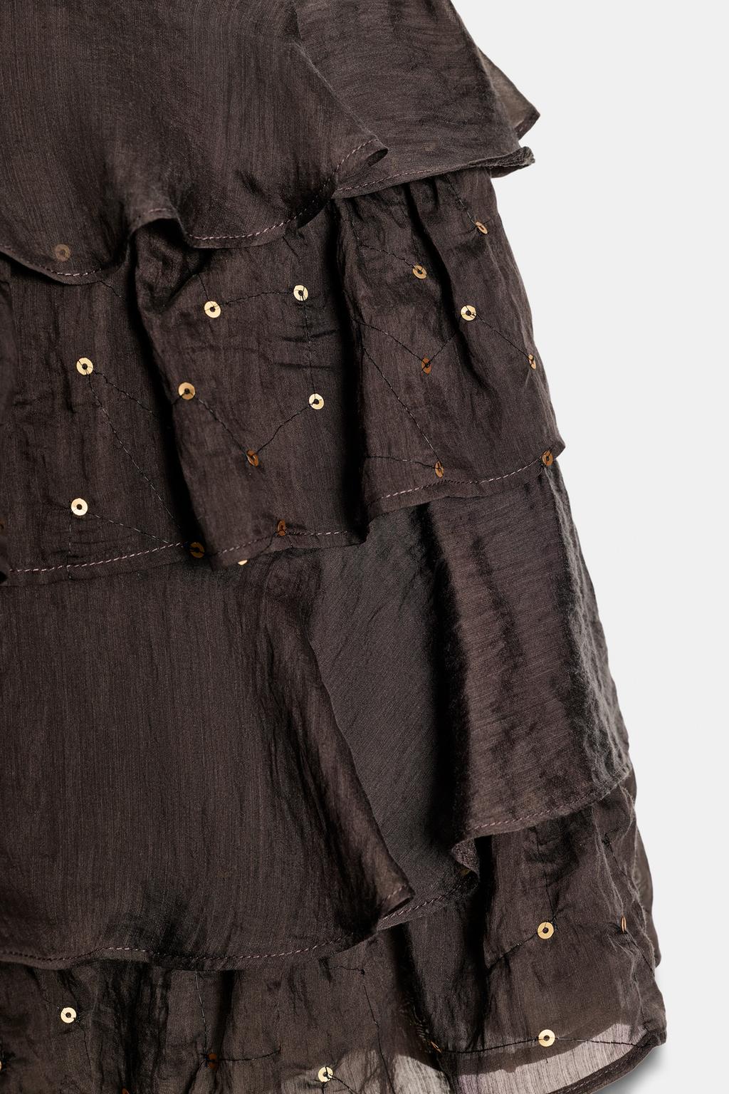 МИНИ-ЮБКА С ВОЛАНАМИ И ПАЙЕТКАМИ