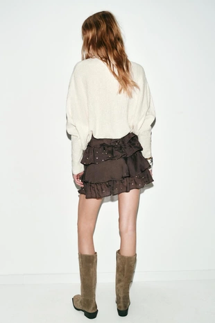 Мини-юбка с воланами и пайетками- Заказать в России