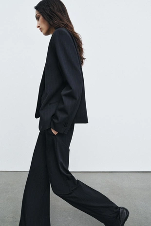 Брюки с высокой посадкой в полоску — ZW COLLECTION- Заказать в России