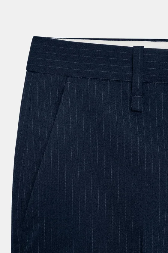 БРЮКИ В ПОЛОСКУ С ПУГОВИЦАМИ — коллекция Zara «ZW»