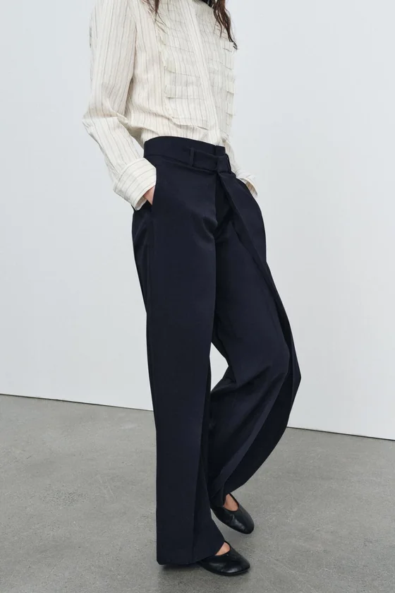 ШИРОКИЕ БРЮКИ С ЗАЩИПАМИ — коллекция Zara «ZW»