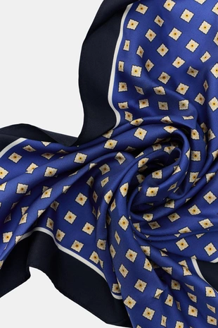 Шелковый шарф 100% с принтом в горошек- Заказать в России