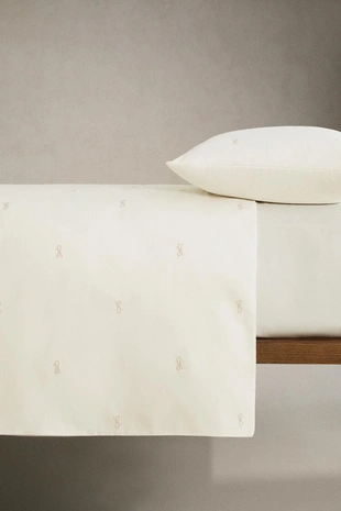 Покрывало из хлопкового сатина с бантами (300 нитей)- Заказать в России