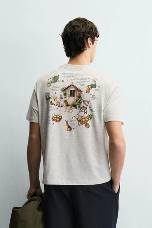 Футболка с контрастным принтом- Заказать в России