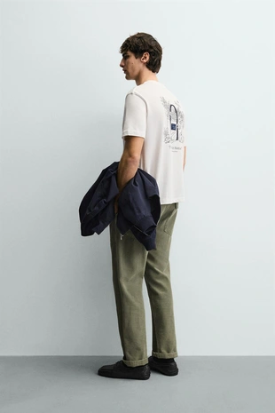 Футболка с контрастным принтом- Заказать в России