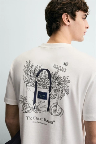 Футболка с контрастным принтом- Заказать в России