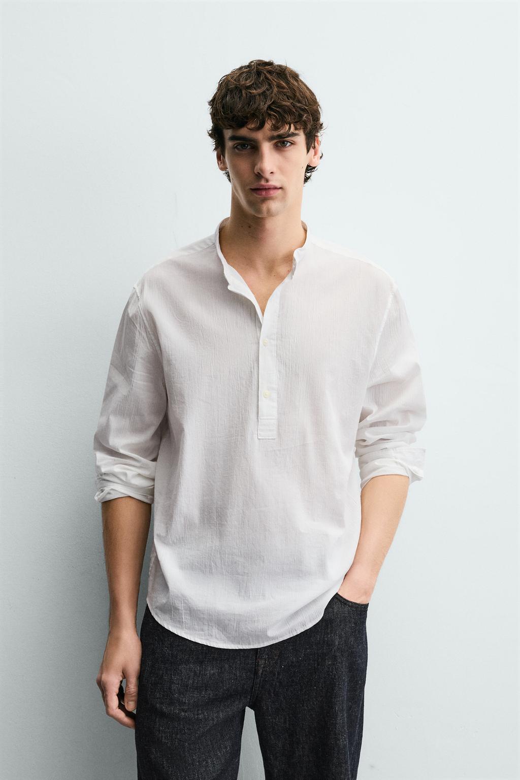 Рубашка с эффектом мятости