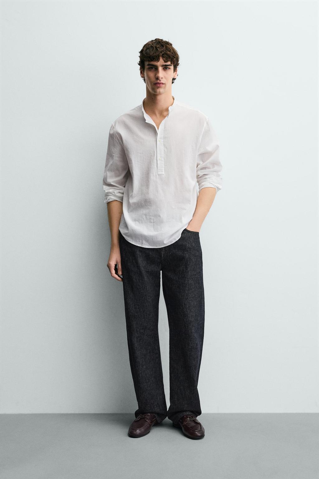 Рубашка с эффектом мятости