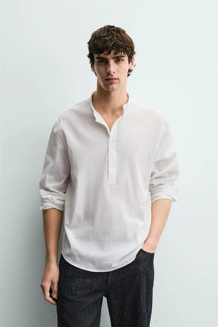 Рубашка с эффектом мятости