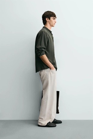 Рубашка с эффектом мятости- Заказать в России