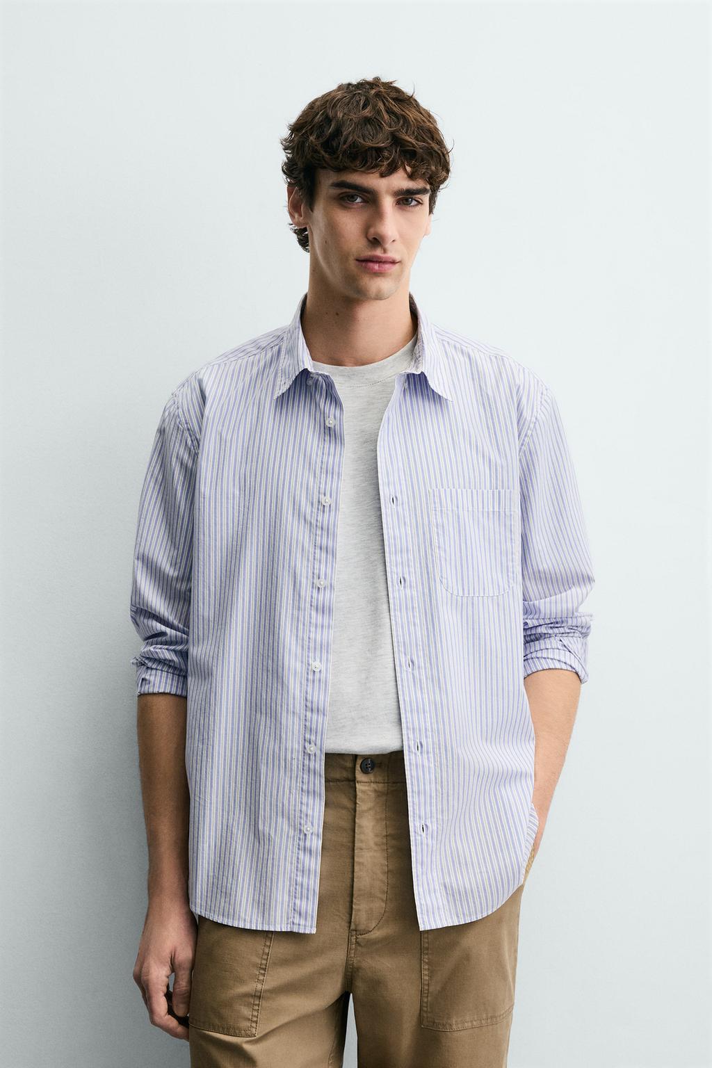 РУБАШКА В ПОЛОСКУ С КАРМАНОМ