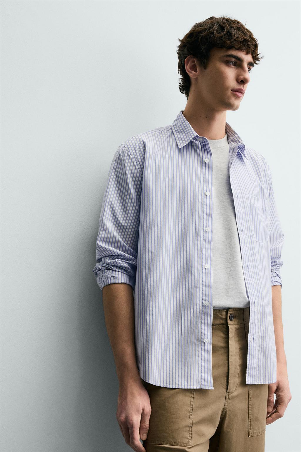 РУБАШКА В ПОЛОСКУ С КАРМАНОМ