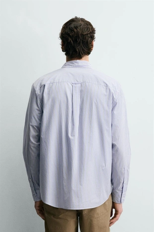 Рубашка в полоску с карманом- Заказать в России