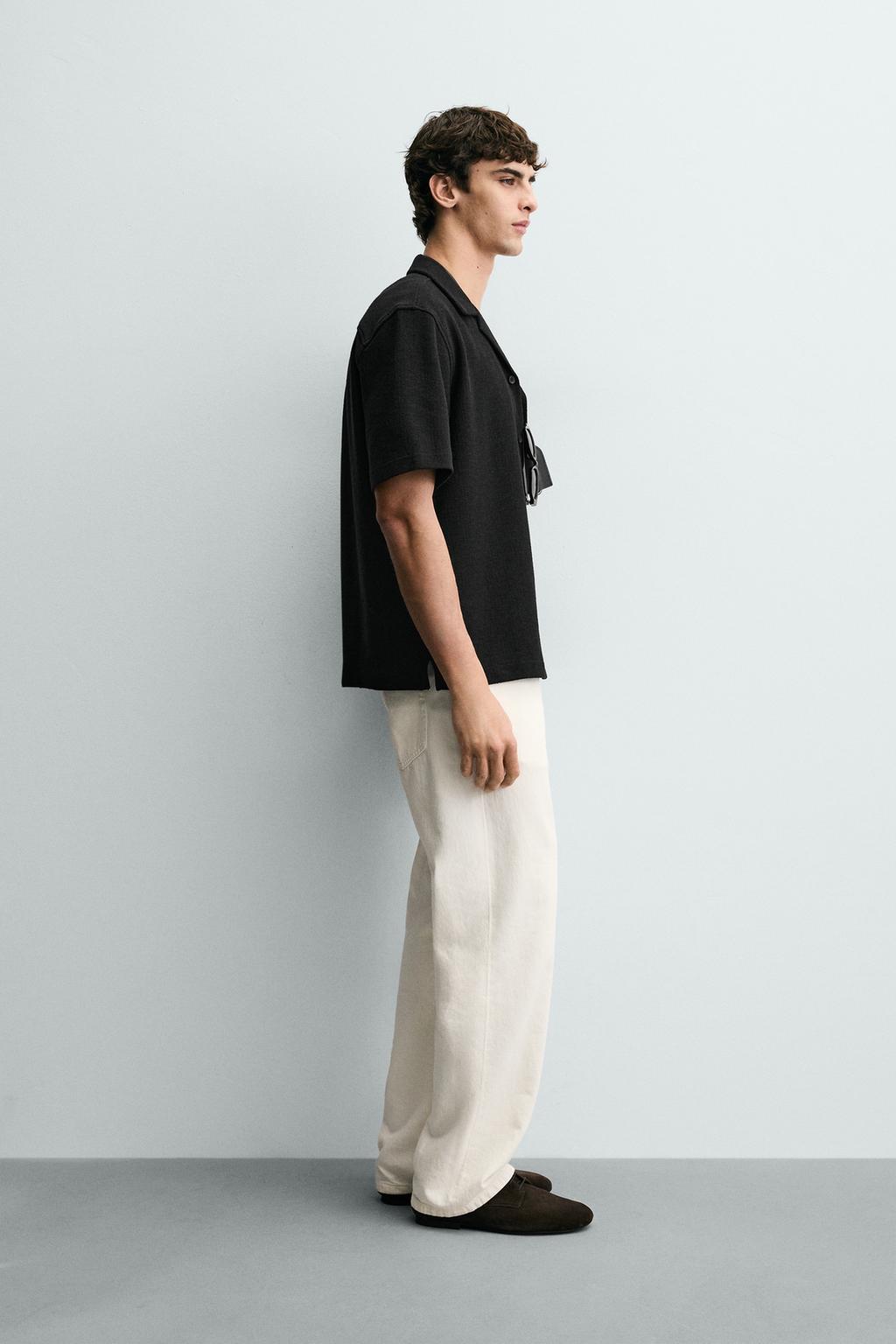 Рубашка с оборками и джаккардовым узором