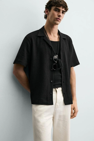 Рубашка с оборками и джаккардовым узором- Заказать в России