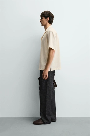 Рубашка с рюшами и джаккардовым узором- Заказать в России