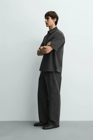 Рубашка с карманом и текстурой- Заказать в России