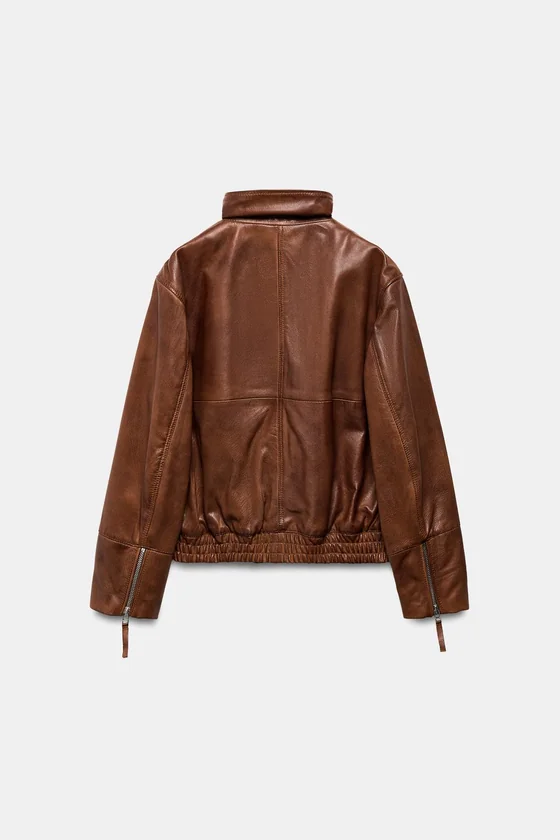 БОМБЕР ИЗ 100% КОЖИ — коллекция Zara «ZW» 