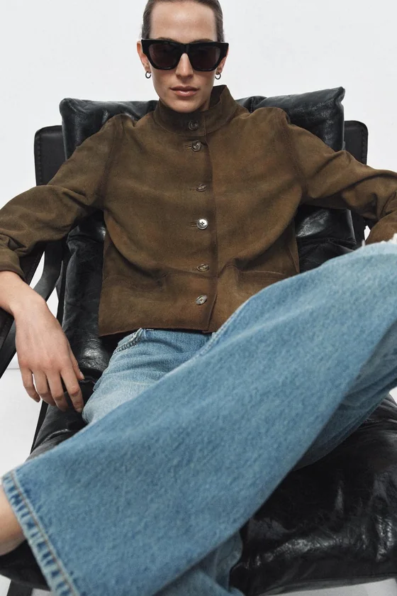 КУРТКА ИЗ 100% КОЖИ — коллекция Zara «ZW» 