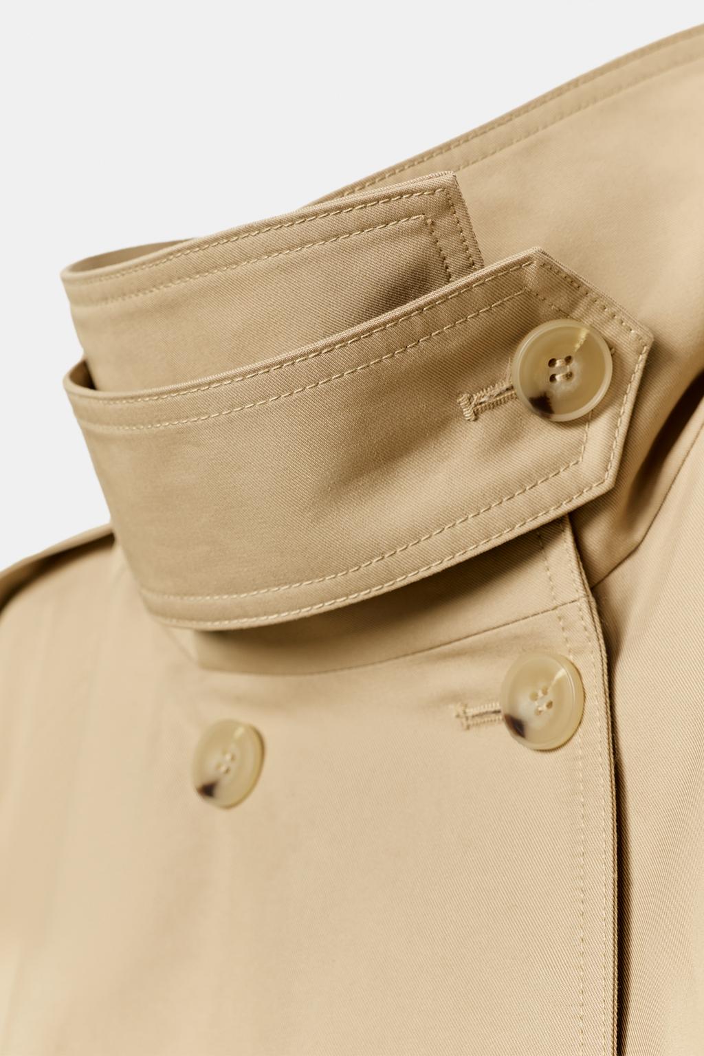 КОРОТКИЙ ТРЕНЧ С ВЫСОКИМ ВОРОТНИКОМ — ZW COLLECTION