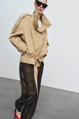 Короткий тренч с высоким воротником — ZW COLLECTION- Заказать в России