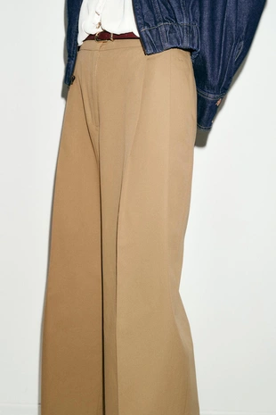 Брюки с защипами и ремнем- Заказать в России