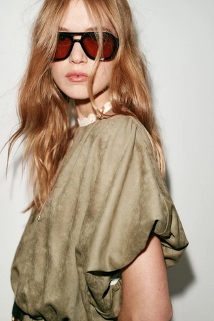 Короткое платье из искусственной замши- Заказать в России