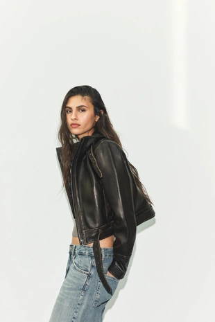 Куртка 100% изношенная кожа- Заказать в России