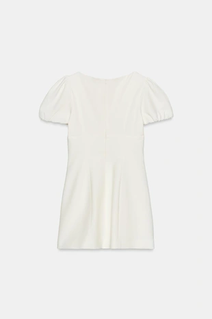 Короткое платье со складками и карманами- Заказать в России