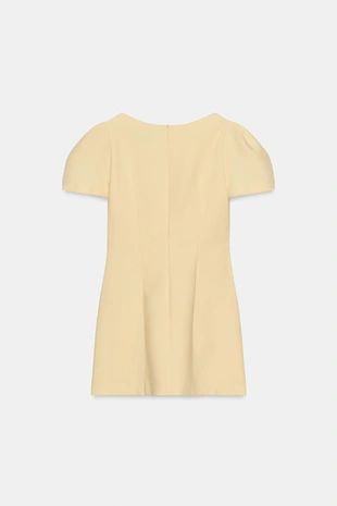 Короткое платье со складками и карманами- Заказать в России