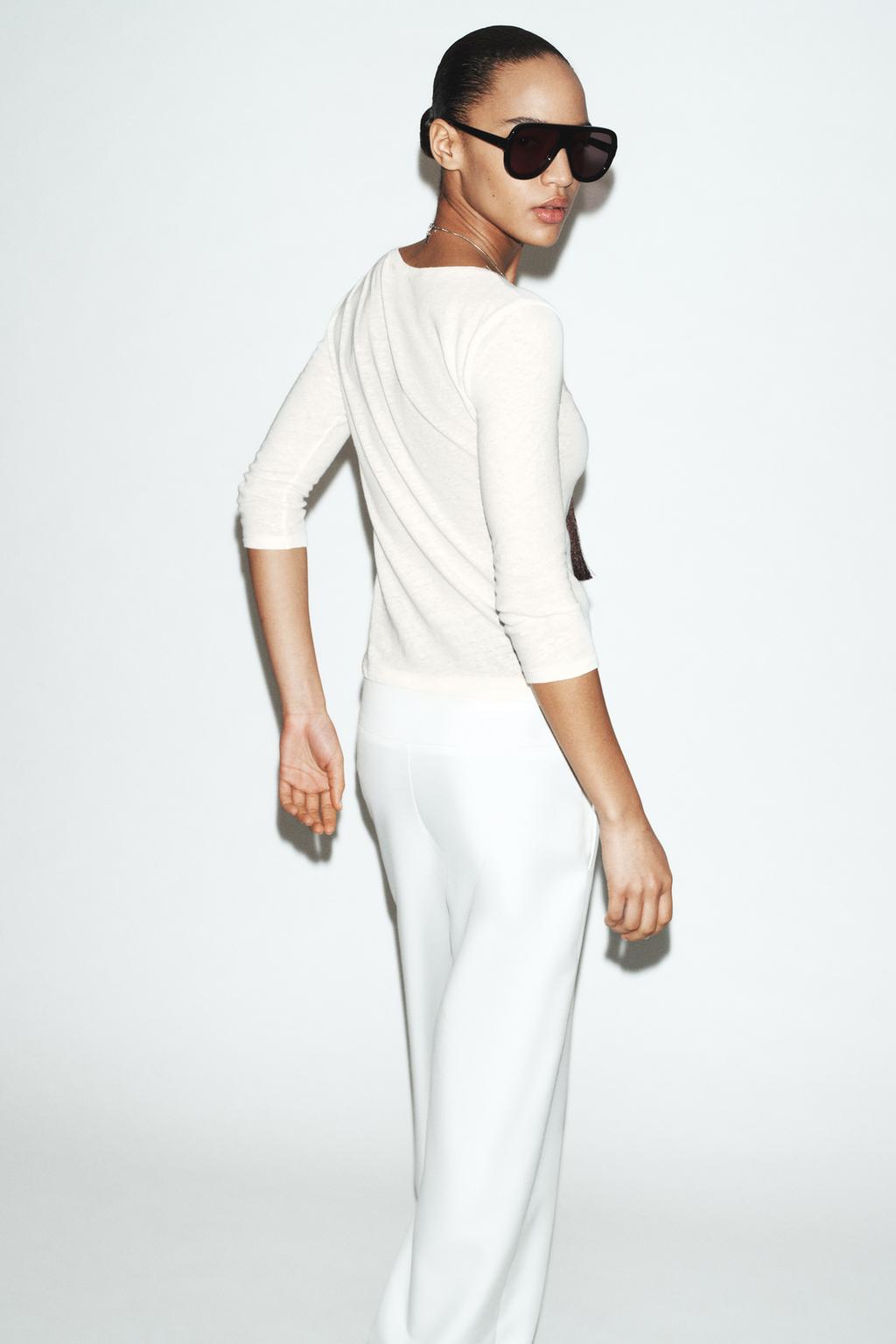 ФУТБОЛКА ИЗ ЛЬНА С ЭФФЕКТОМ ПОТЕРТОСТИ