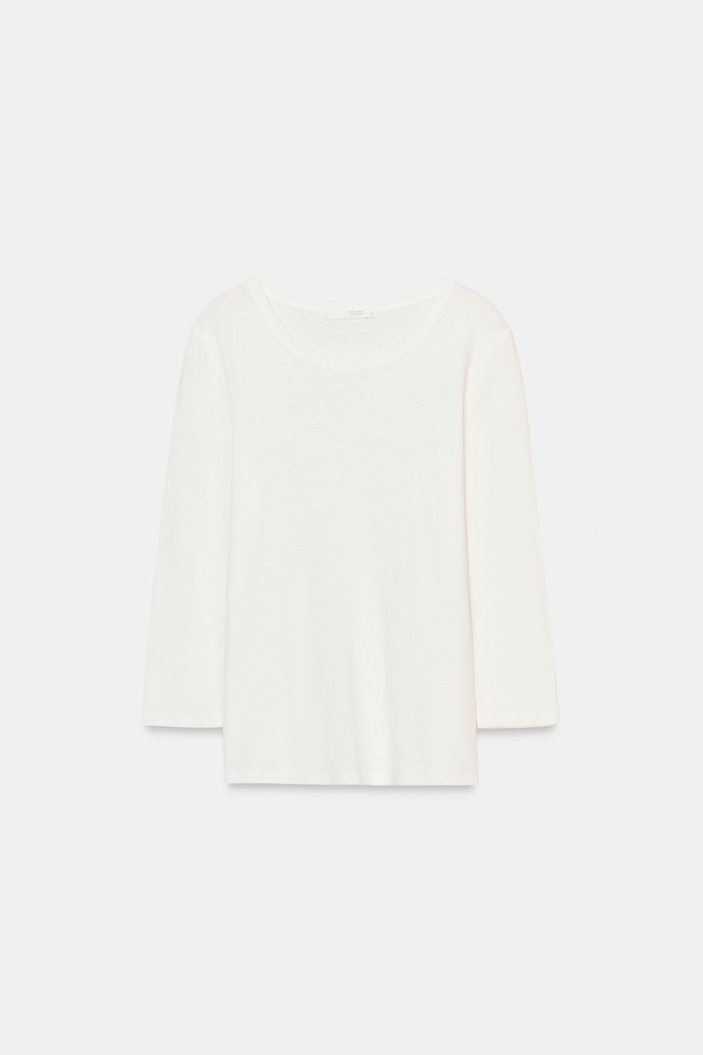 ФУТБОЛКА ИЗ ЛЬНА С ЭФФЕКТОМ ПОТЕРТОСТИ