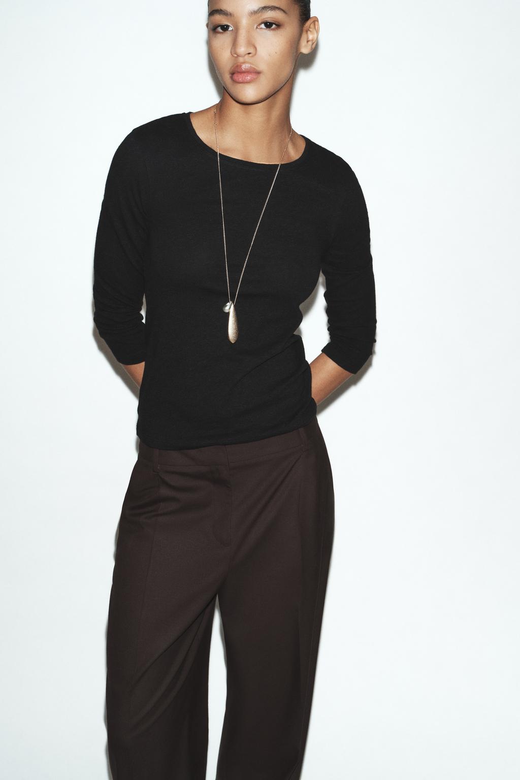 ФУТБОЛКА ИЗ ЛЬНА С ЭФФЕКТОМ ПОТЕРТОСТИ