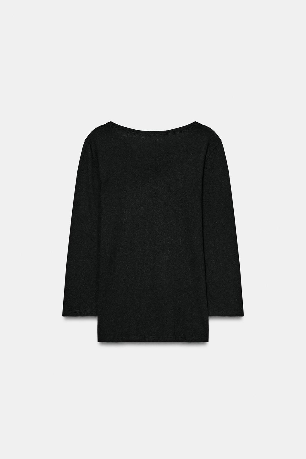 ФУТБОЛКА ИЗ ЛЬНА С ЭФФЕКТОМ ПОТЕРТОСТИ