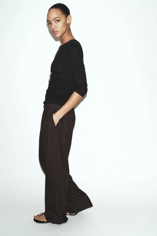 Футболка из льна с эффектом потертости- Заказать в России