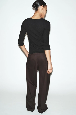 Футболка из льна с эффектом потертости- Заказать в России