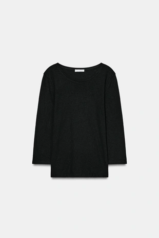 Футболка из льна с эффектом потертости- Заказать в России