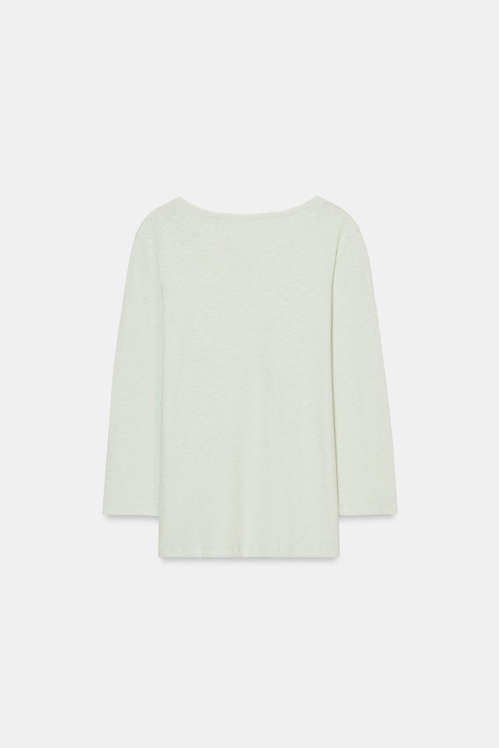 ФУТБОЛКА ИЗ ЛЬНА С ЭФФЕКТОМ ПОТЕРТОСТИ