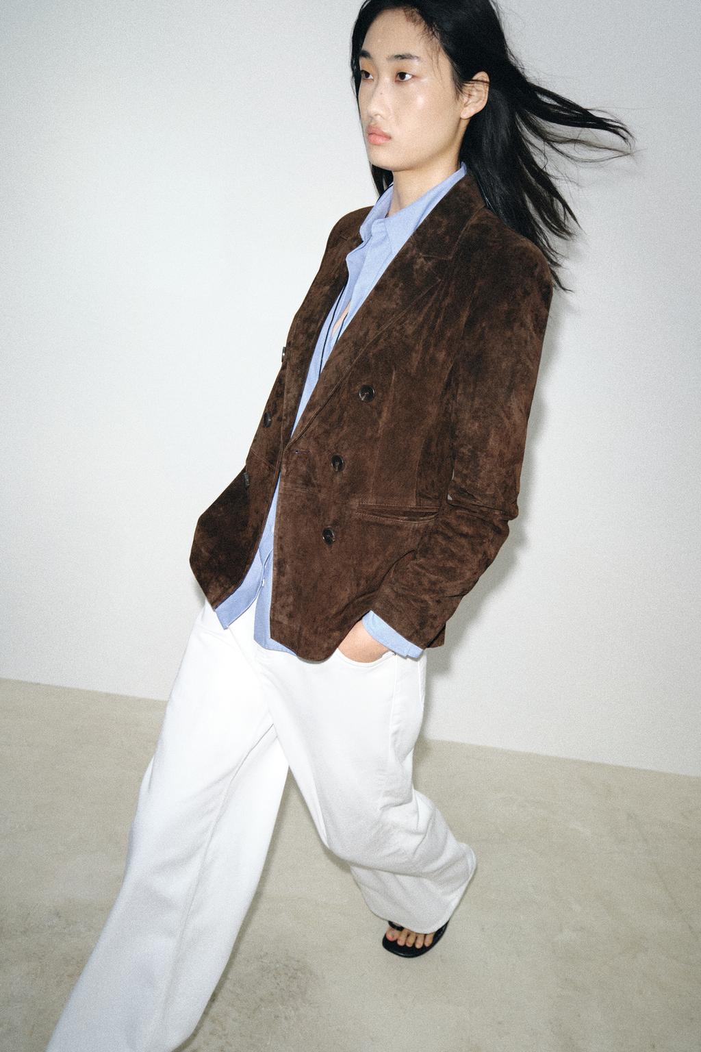 ДВУБОРТНЫЙ БЛЕЙЗЕР ИЗ 100% ЗАМШИ