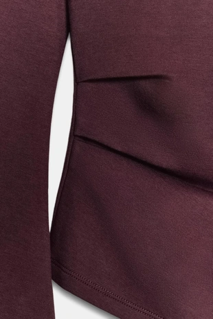 Топ из интерлока с длинным рукавом- Заказать в России