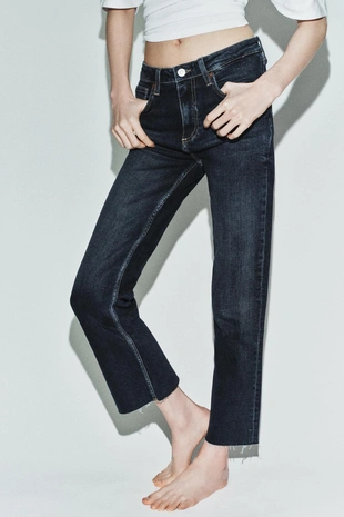 Джинсы TRF CROPPED FLARE с высокой посадкой- Заказать в России